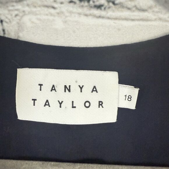 Tanya Taylor Brynn Floral Mini Wrap Dress Womens 18 Navy Floral Flutter Sleeves - Picture 12 of 16